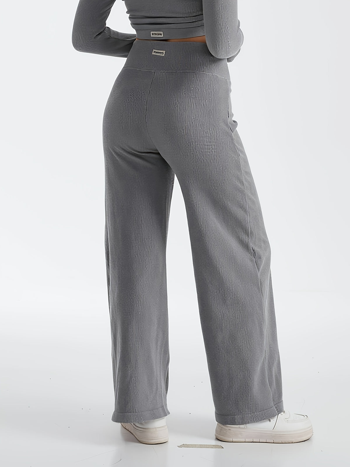 Quick Dry Straight Leg Yoga Pants - Grey