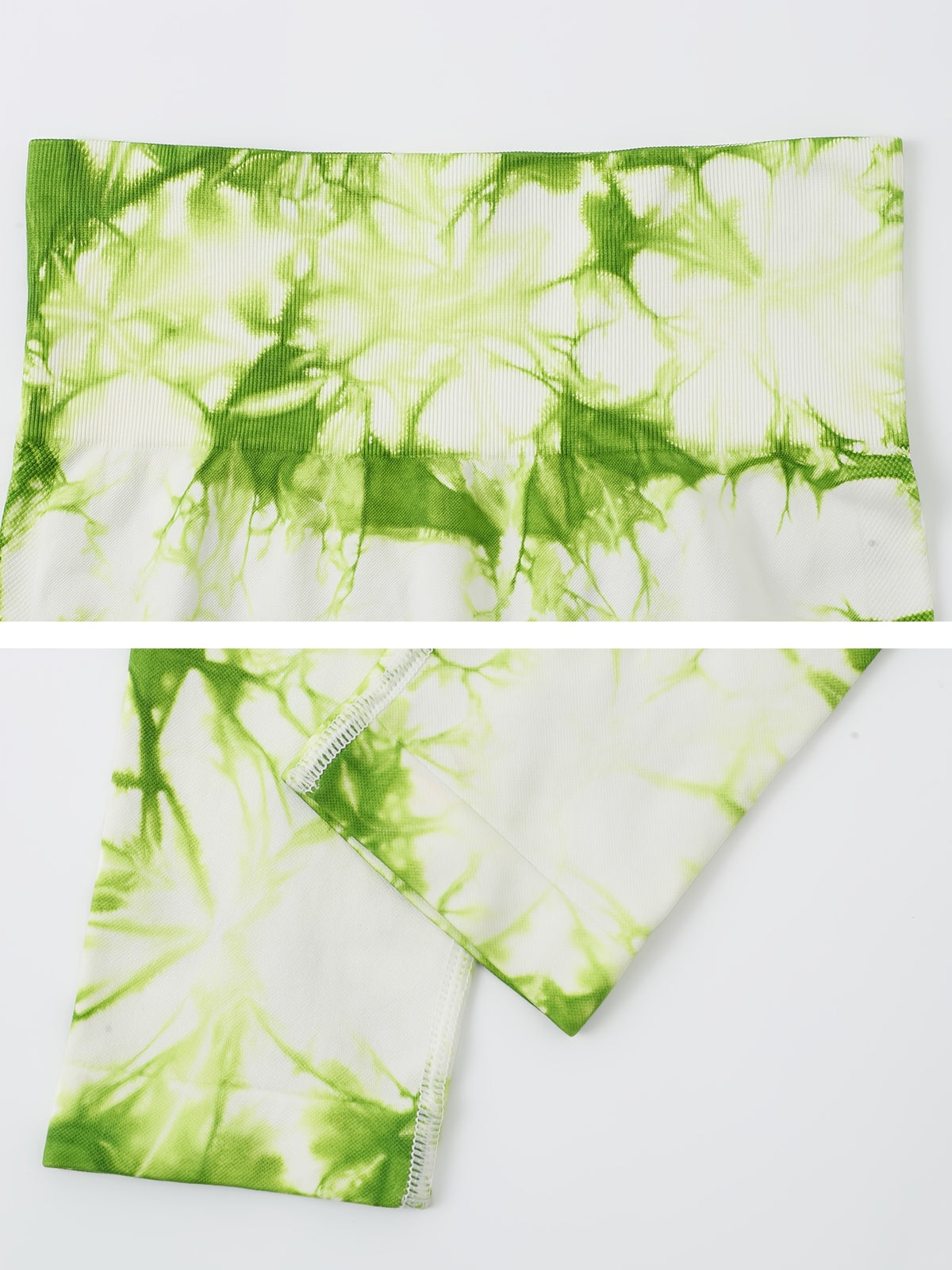 Tie Dye Seamless Leggings - Green & White Tie Dye