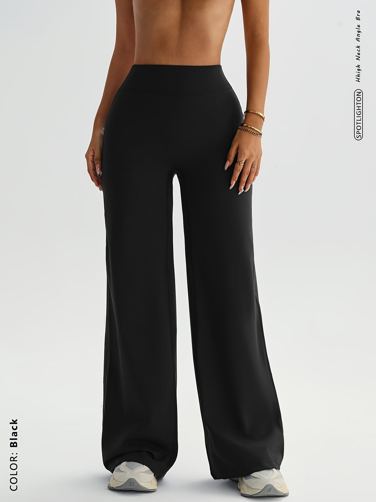 High Waist Wide Leg Pants - Black