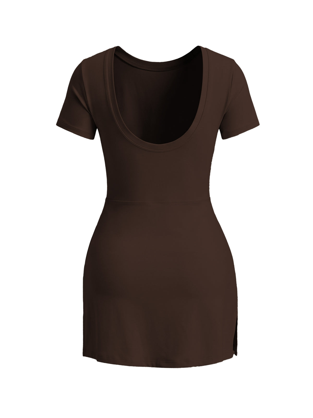 Tie Waist Wrap Tennis Dress - Dark Brown