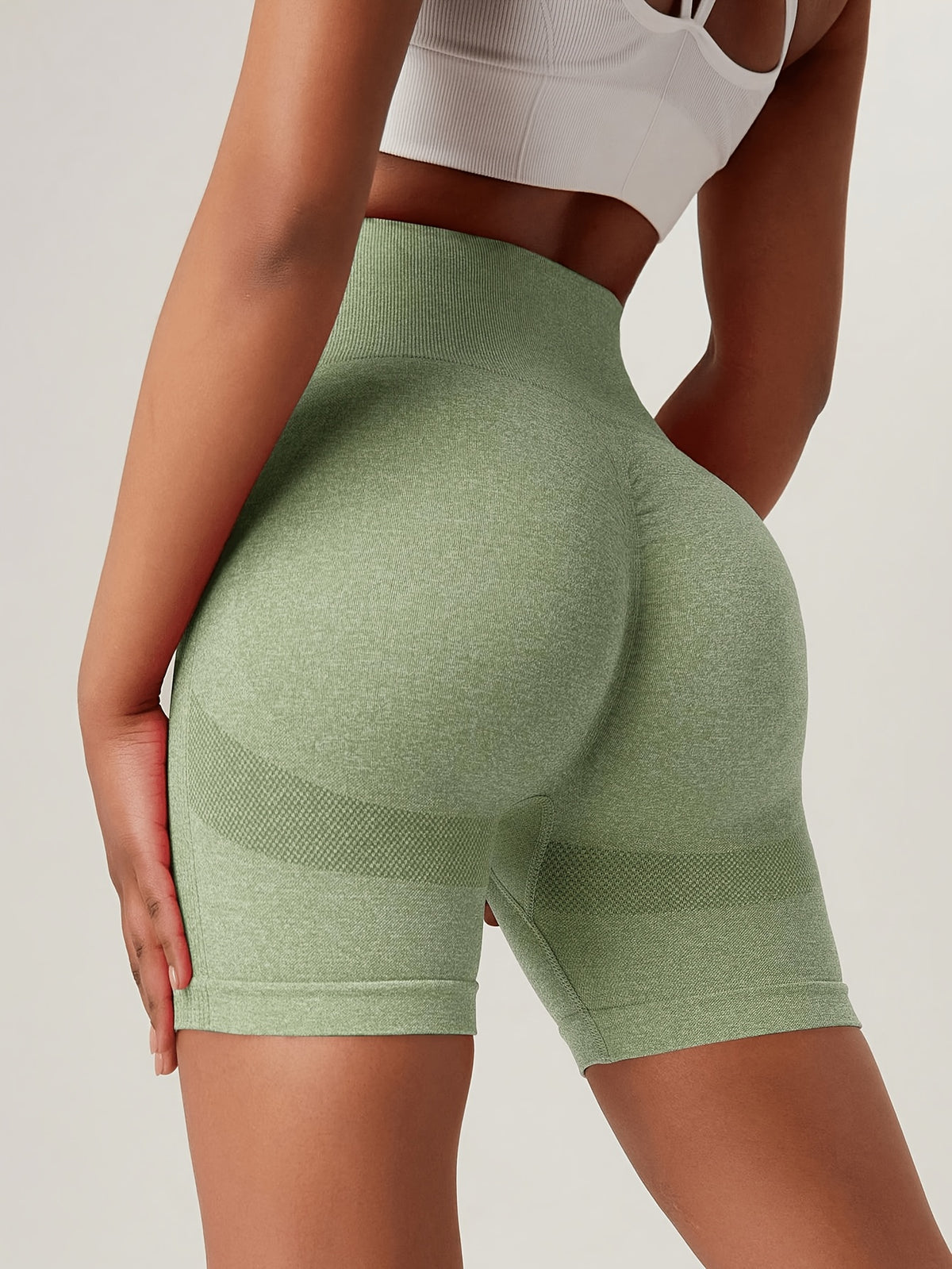 Curved Contour Lifting Shorts - Sage Green