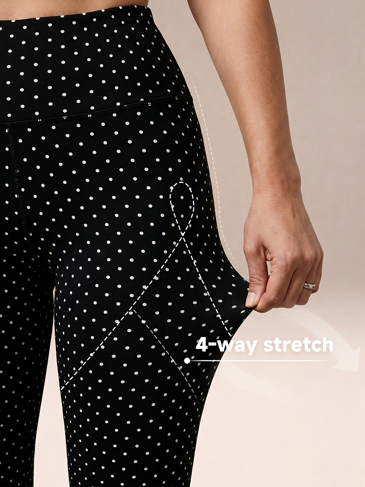 Polka Dot Capri Leggings - Black