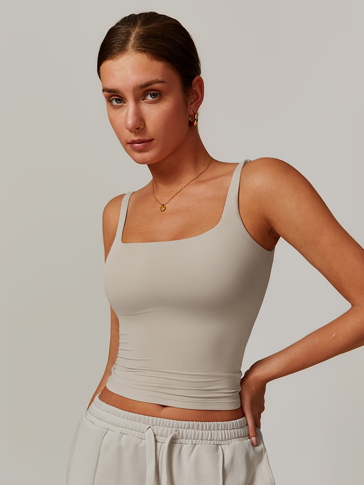 Padded Sports Cami - Khaki