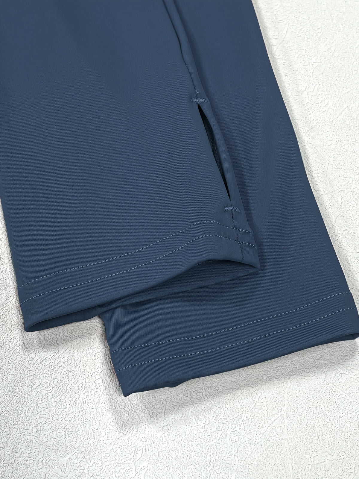 Stand Collar Thumbhole Zip Top - Blue