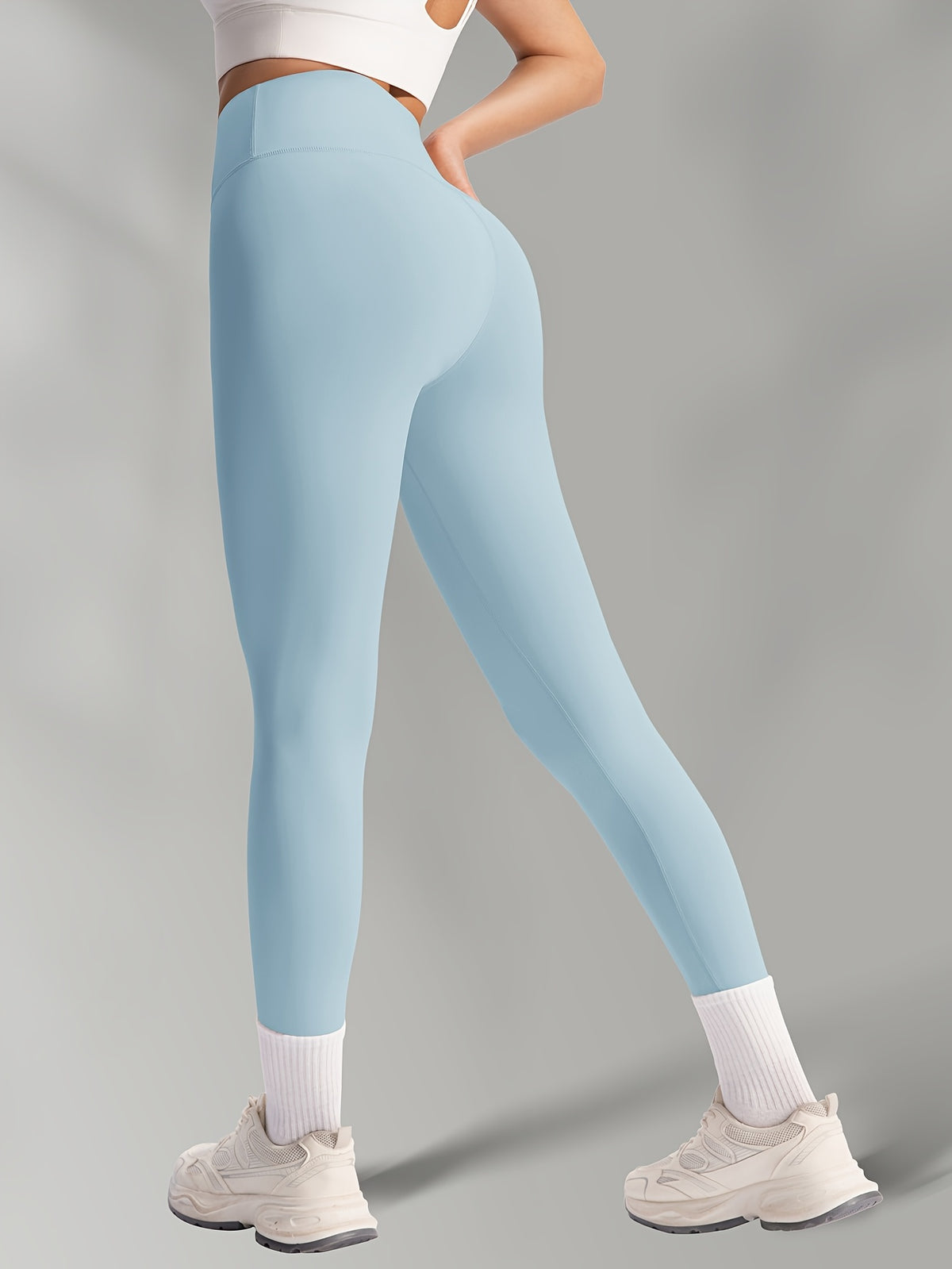 Buttery Soft High Waist Leggings - Light Blue