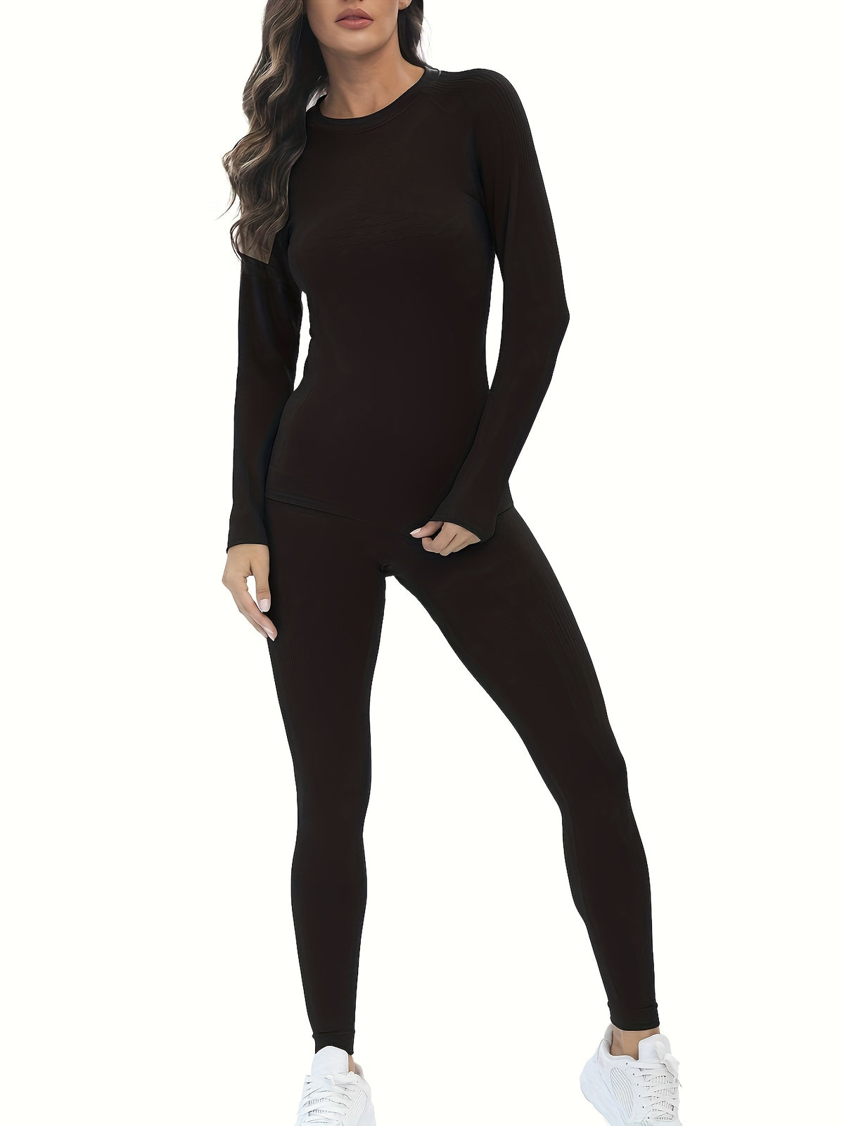 Winter Ski Thermal Base Layer Set - Black