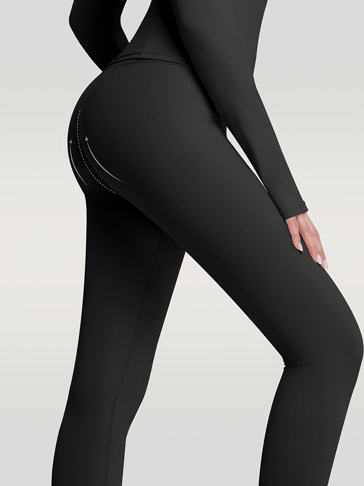 Figure Hugging Jacket & Pants Set - Black