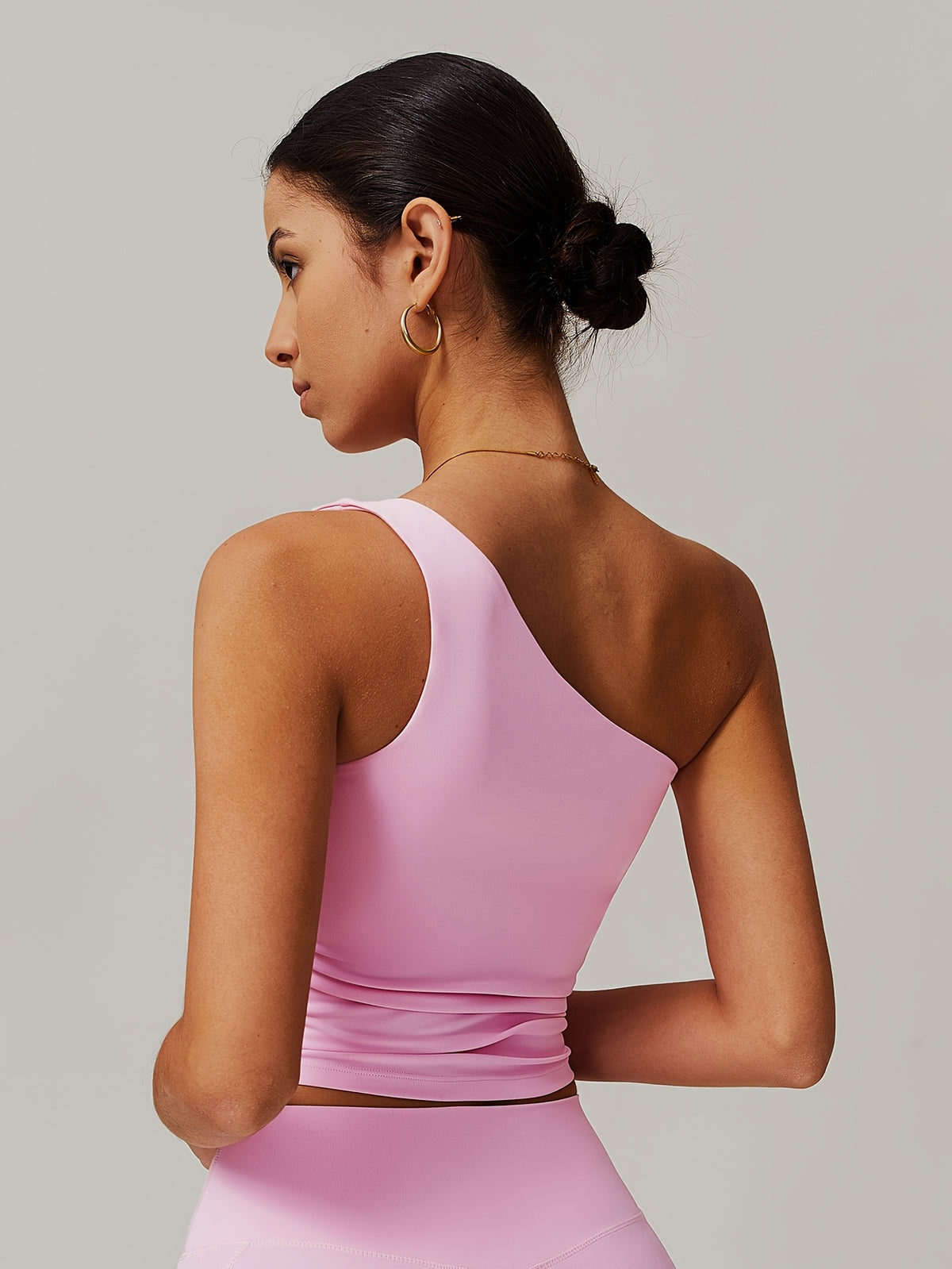 One Shoulder Tank - Pink Red