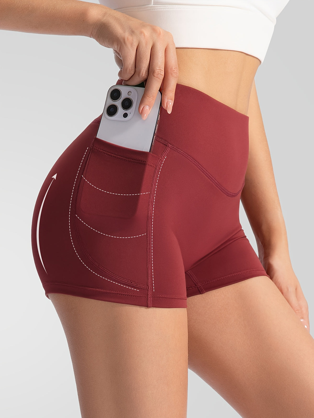 Zip Jacket & Pocket Shorts Set - Burgundy