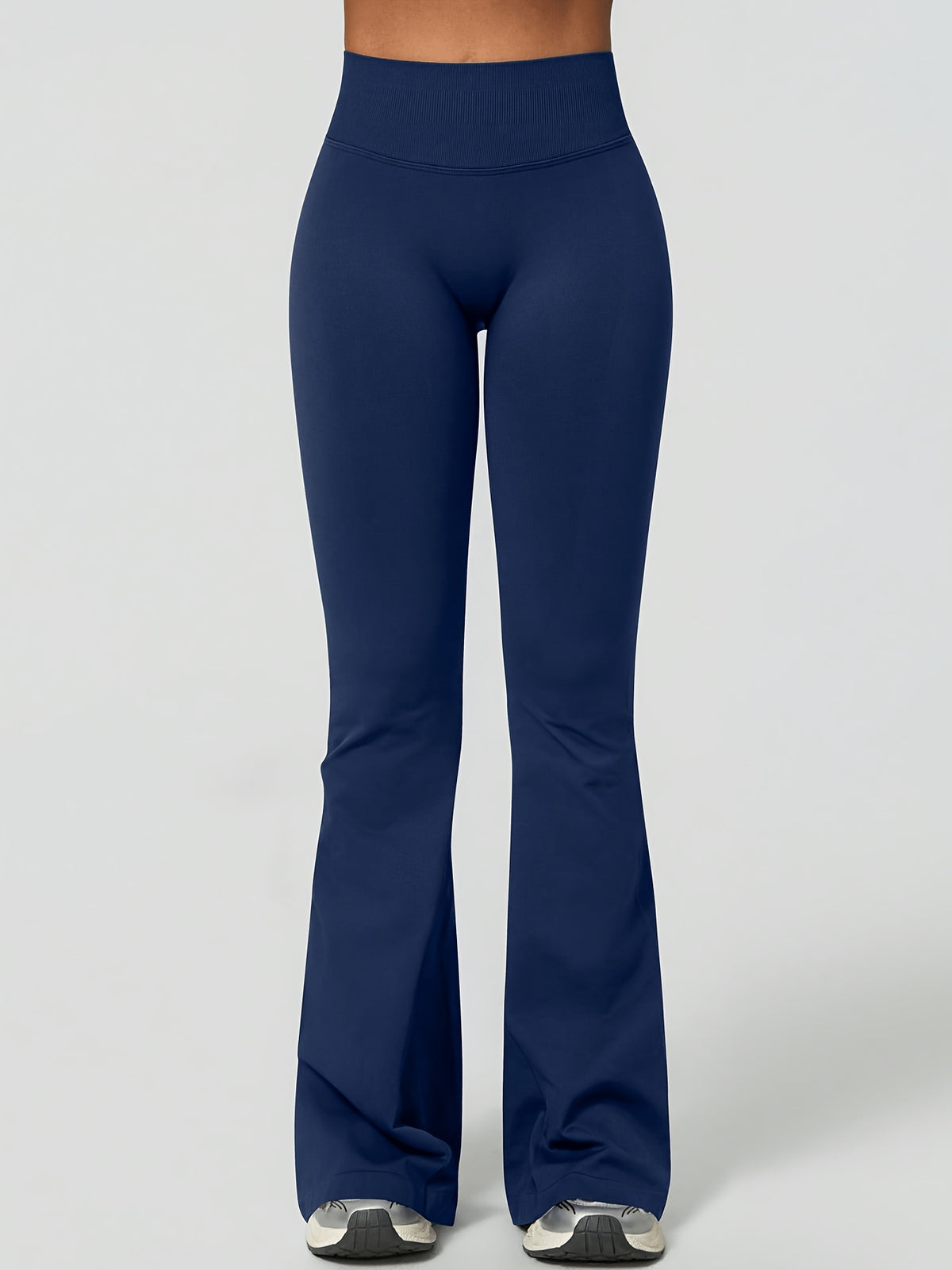 High Waist Lifting Flare Leggings - Navy
