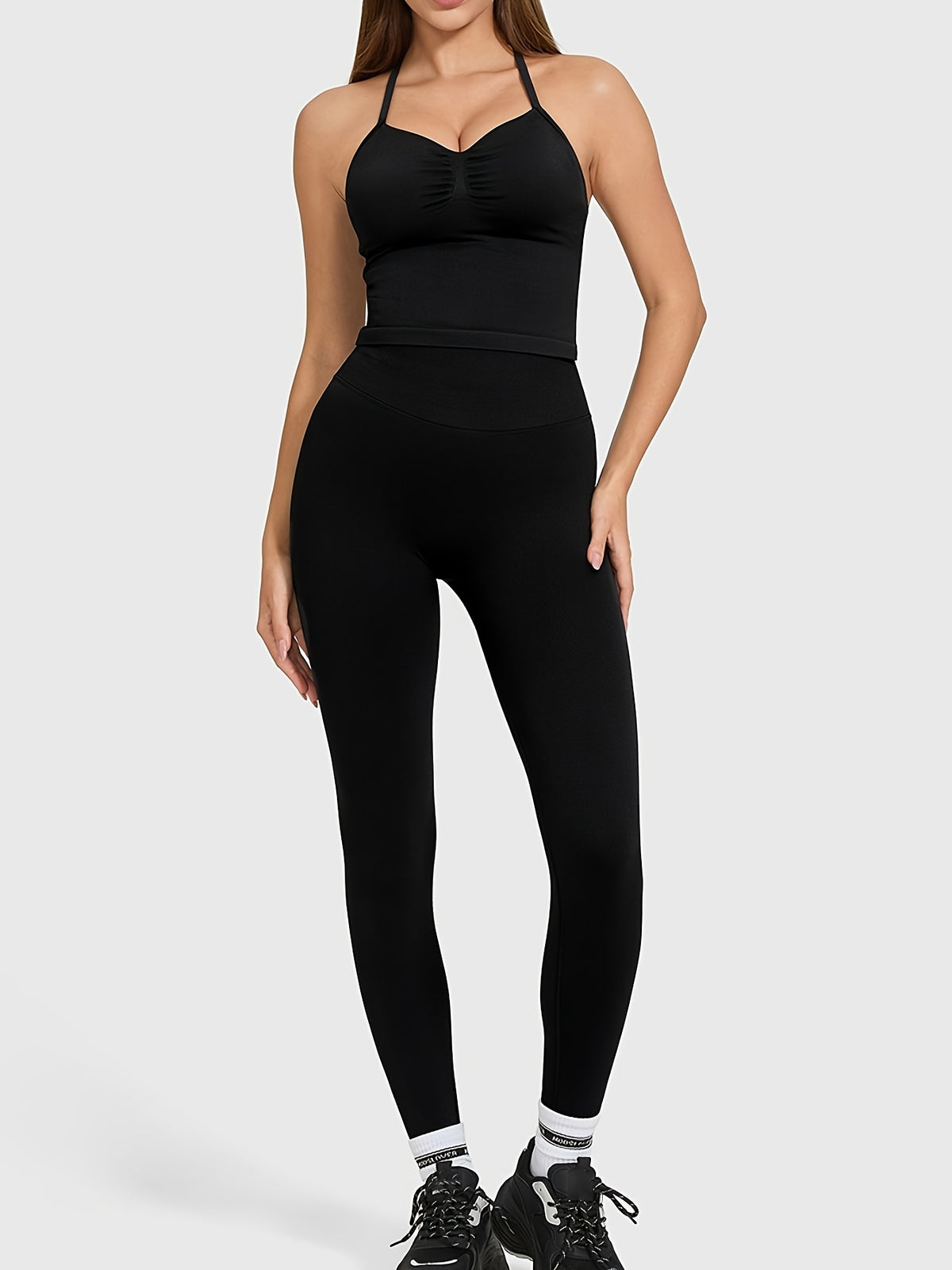Camisole Bra & Lifting Leggings Set - Black