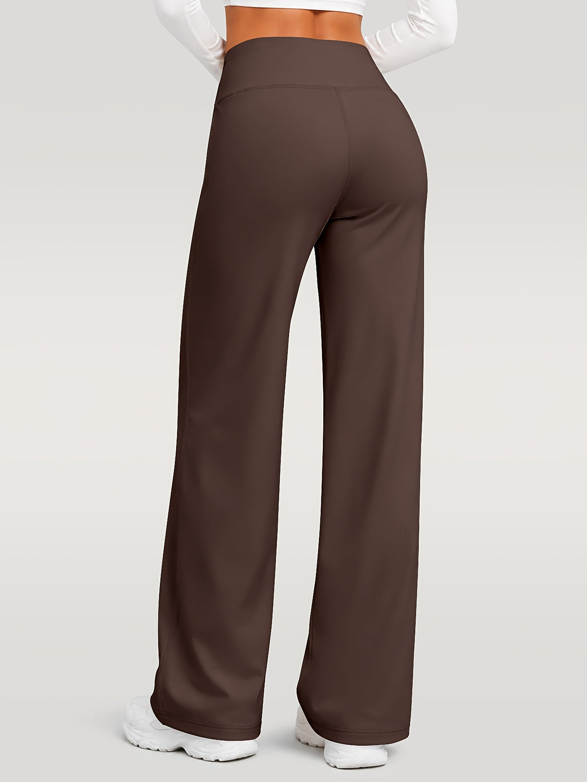 Draped Wide Leg Pocket Pants - Brown