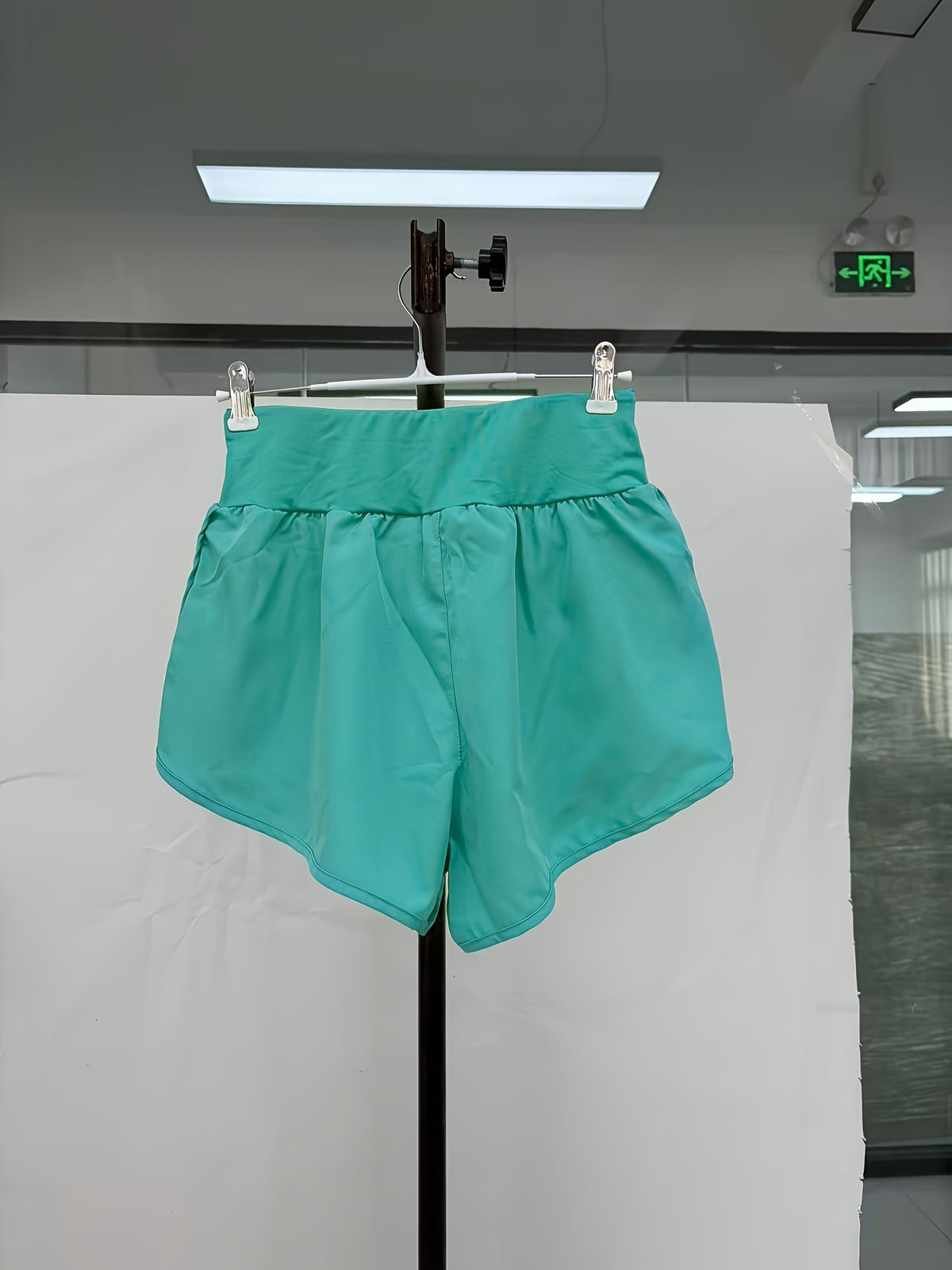 Loose Fit Yoga Shorts - Ocean Green
