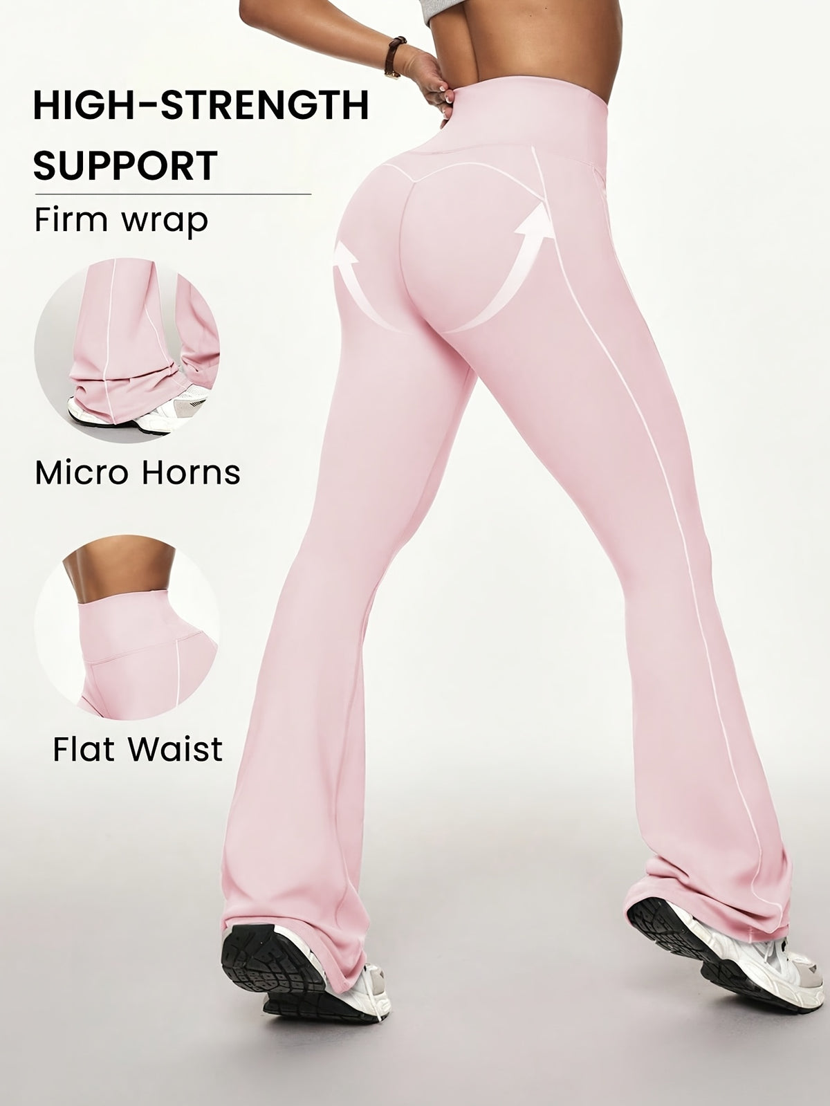 Contour Seam Flare Pants - Pink