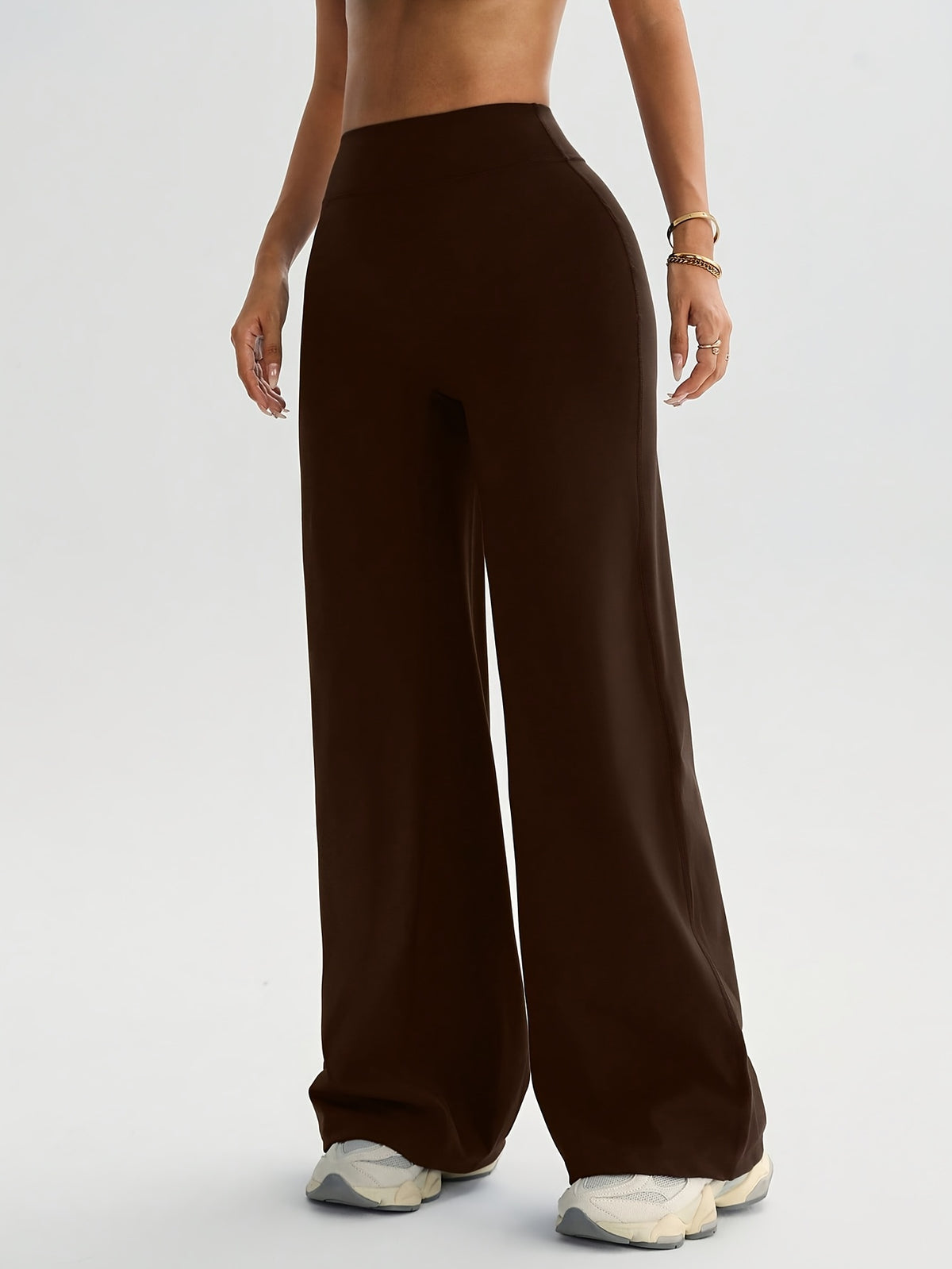 High Waist Flare Yoga Pants - Coffee
