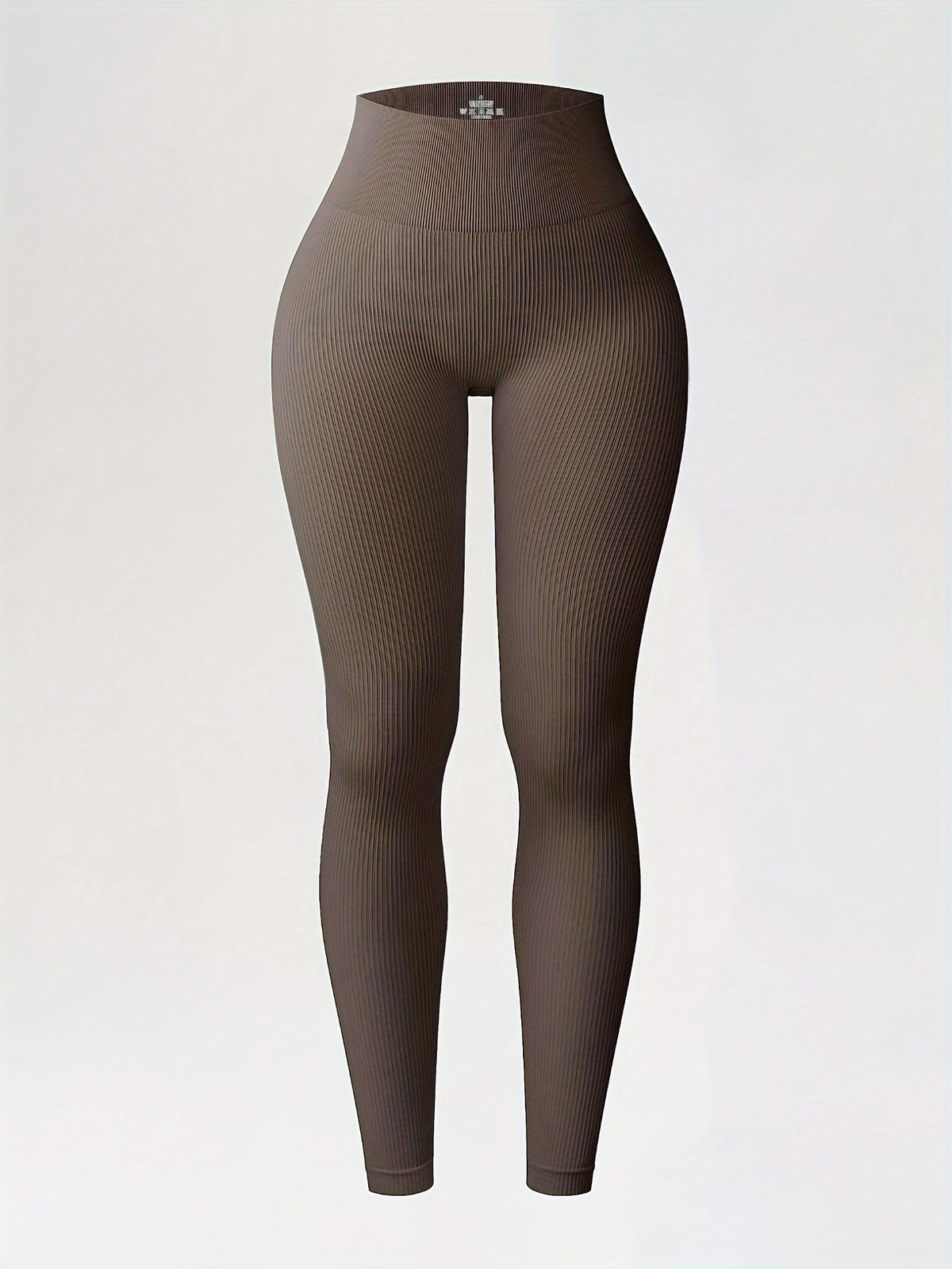 3 Pack Ribbed Seamless Butt Lift Leggings - Black, Coffee & Beige