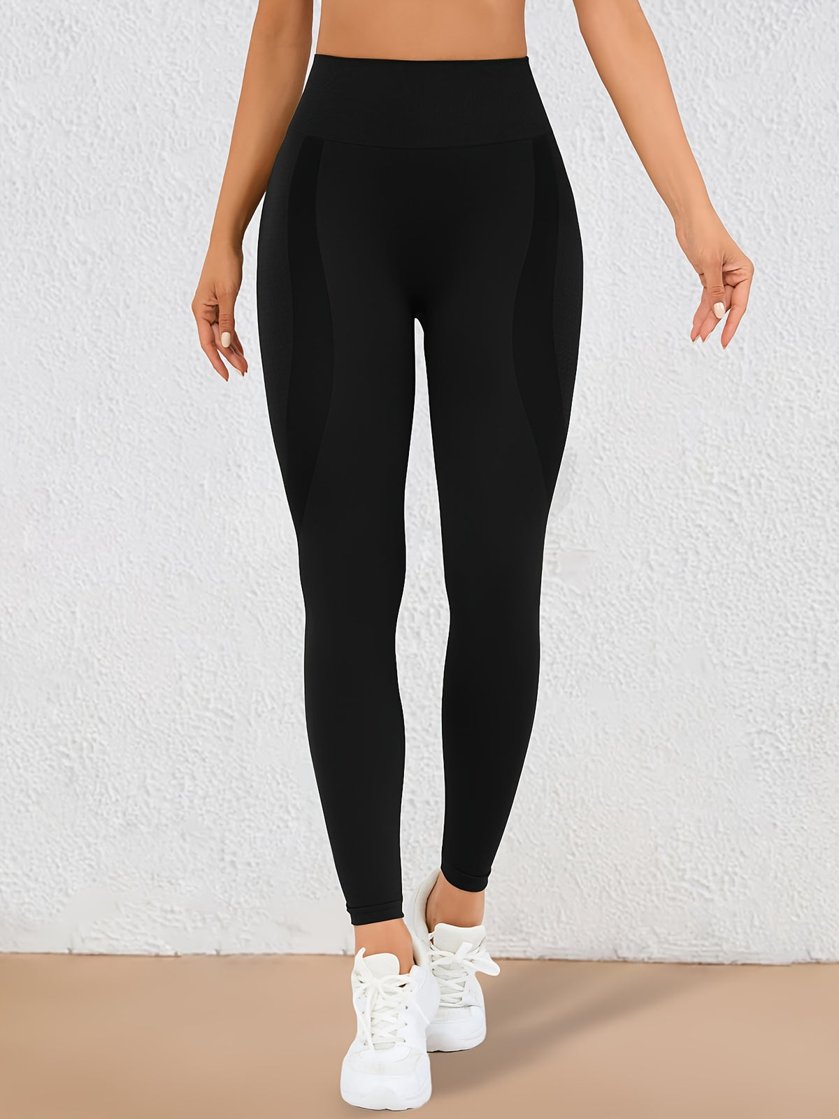 Wide Waistband Lifting Leggings - Black