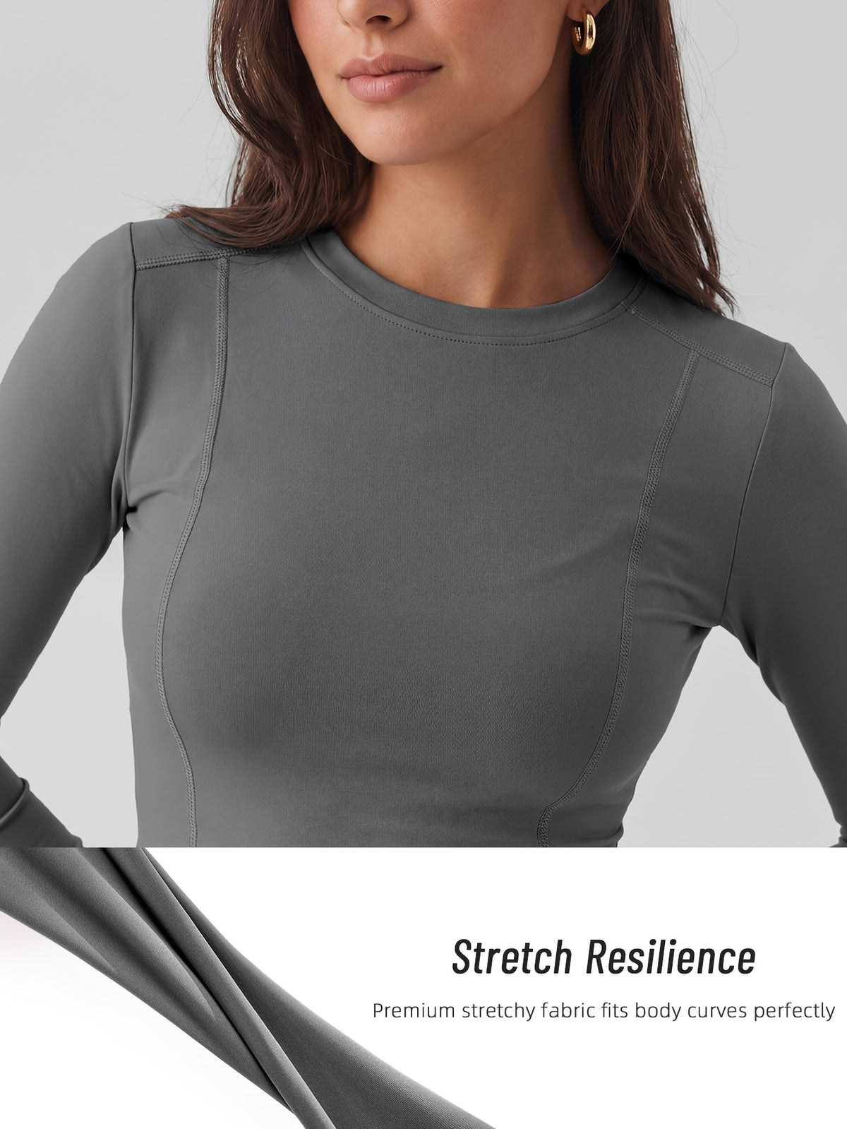 Full Length Compression Long Sleeve Top - Grey