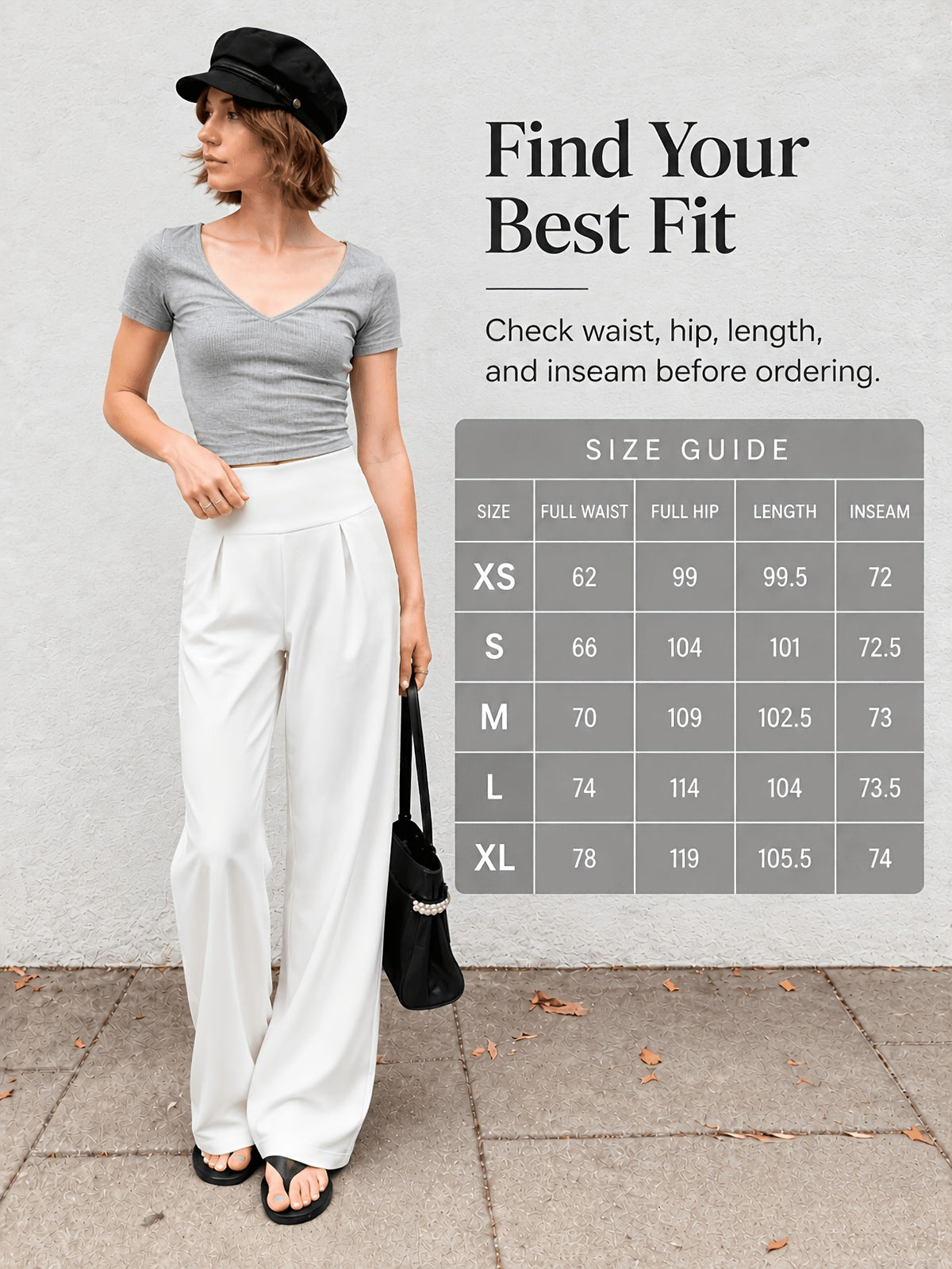 Front Pleat Straight Leg Yoga Pants - White