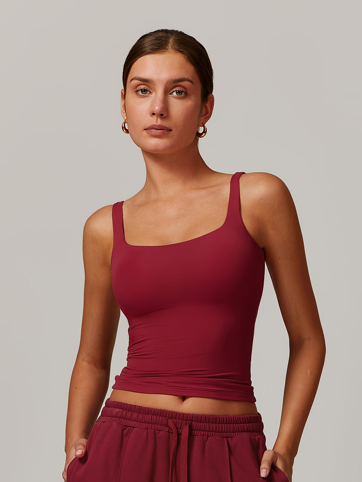 Padded Sports Cami - Brick Red