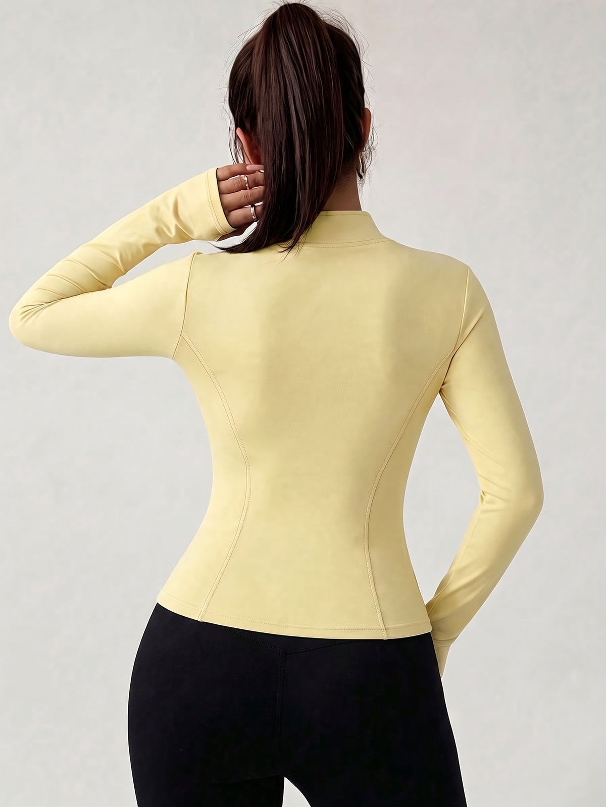 Slim Stand Collar Jacket - Light Yellow