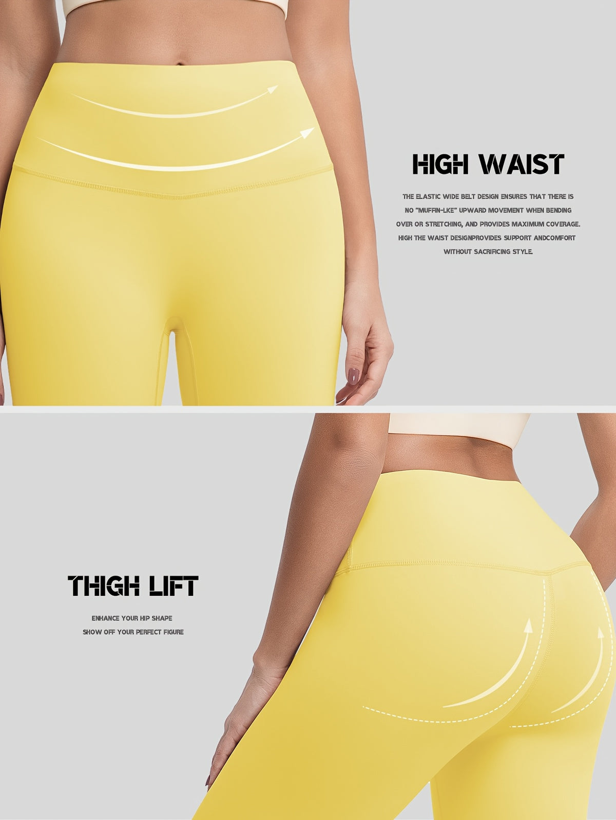 Crew Neck Tee & Leggings Set - Yellow