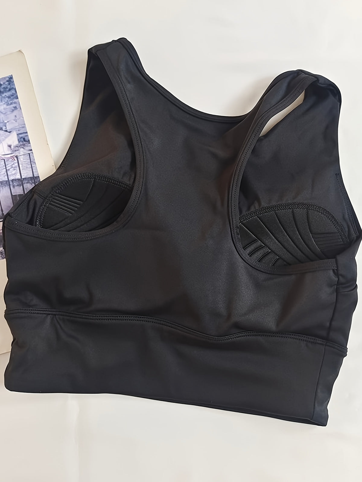 Seamless Yoga Bra Vest Top - Black