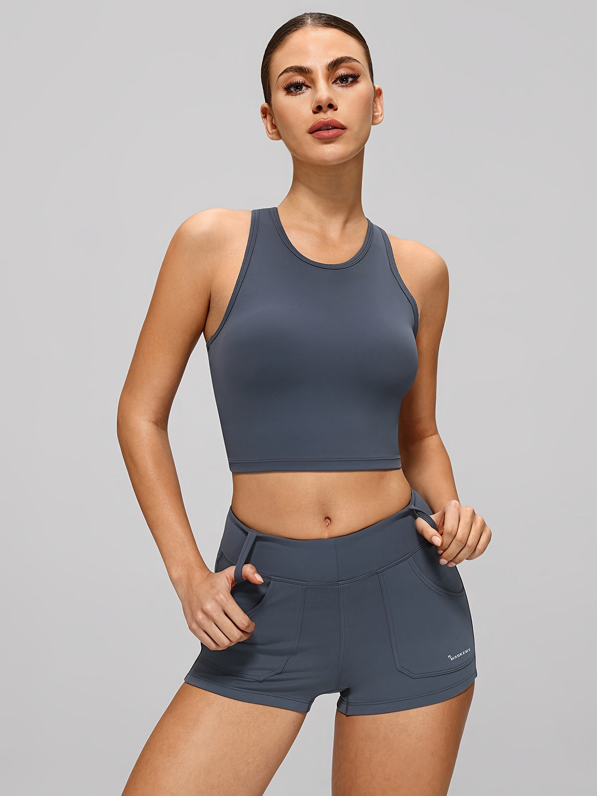 Slim Fit Crossover Shorts Set - Sea Blue