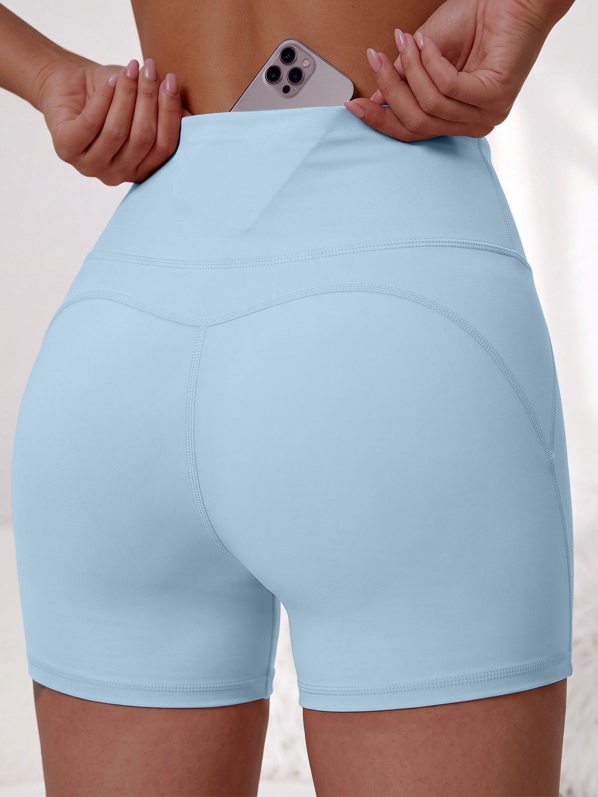 Quick Dry Lifting Tight Workout Shorts - Sky Blue