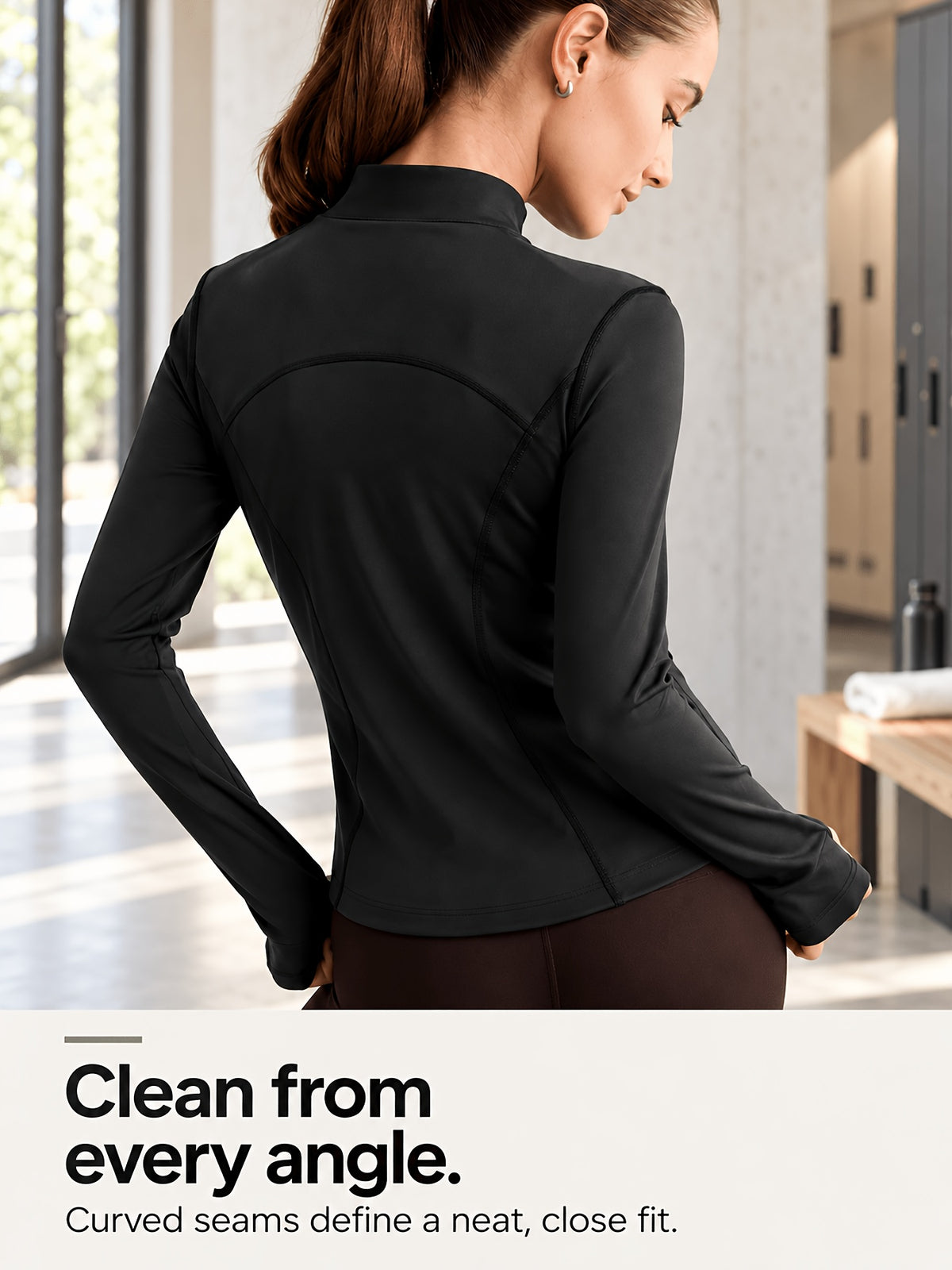 Waist Cinching Cropped Thumbhole Jacket - Black