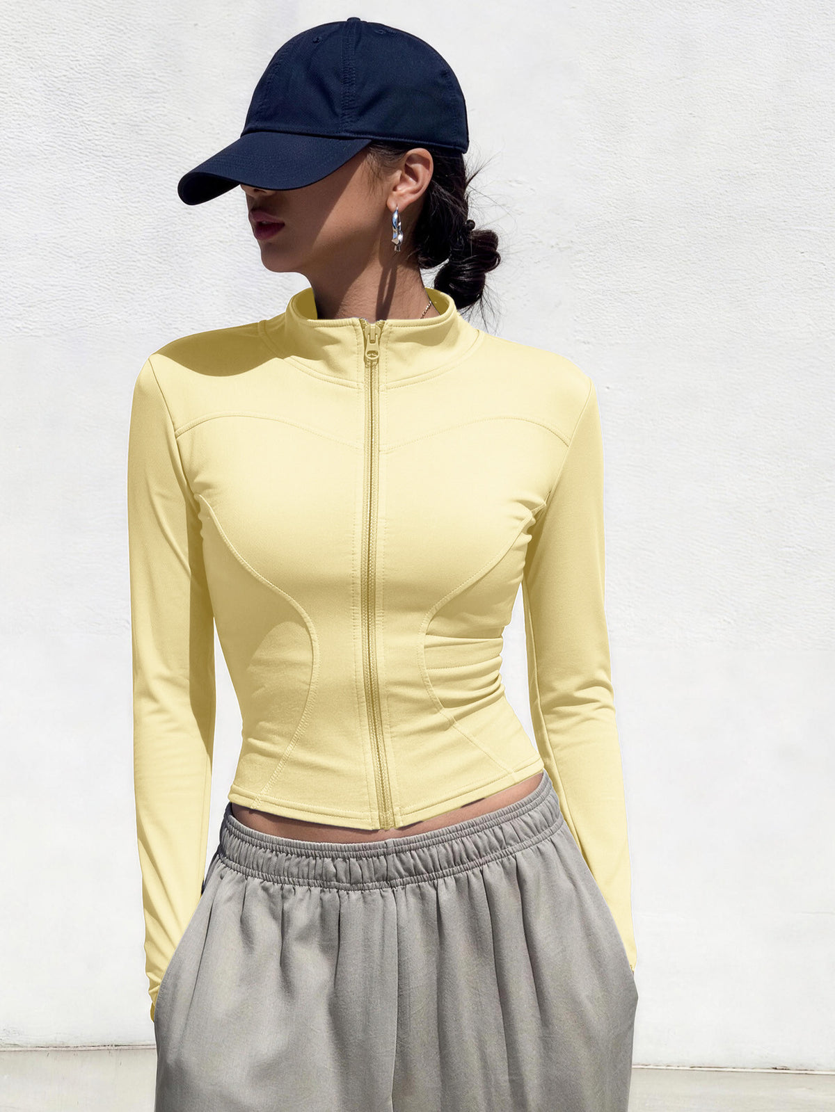3 Pack Stand Collar Zip Jackets - Coffee, Yellow & Pink