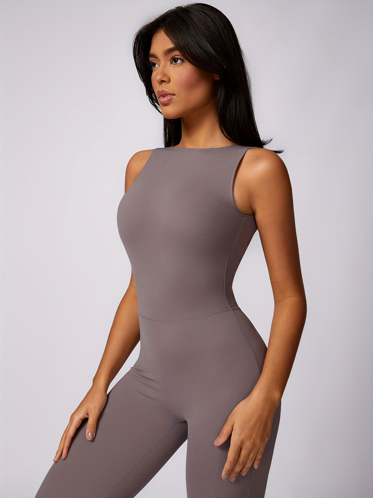 Sleeveless Yoga Bodysuit - Space Grey