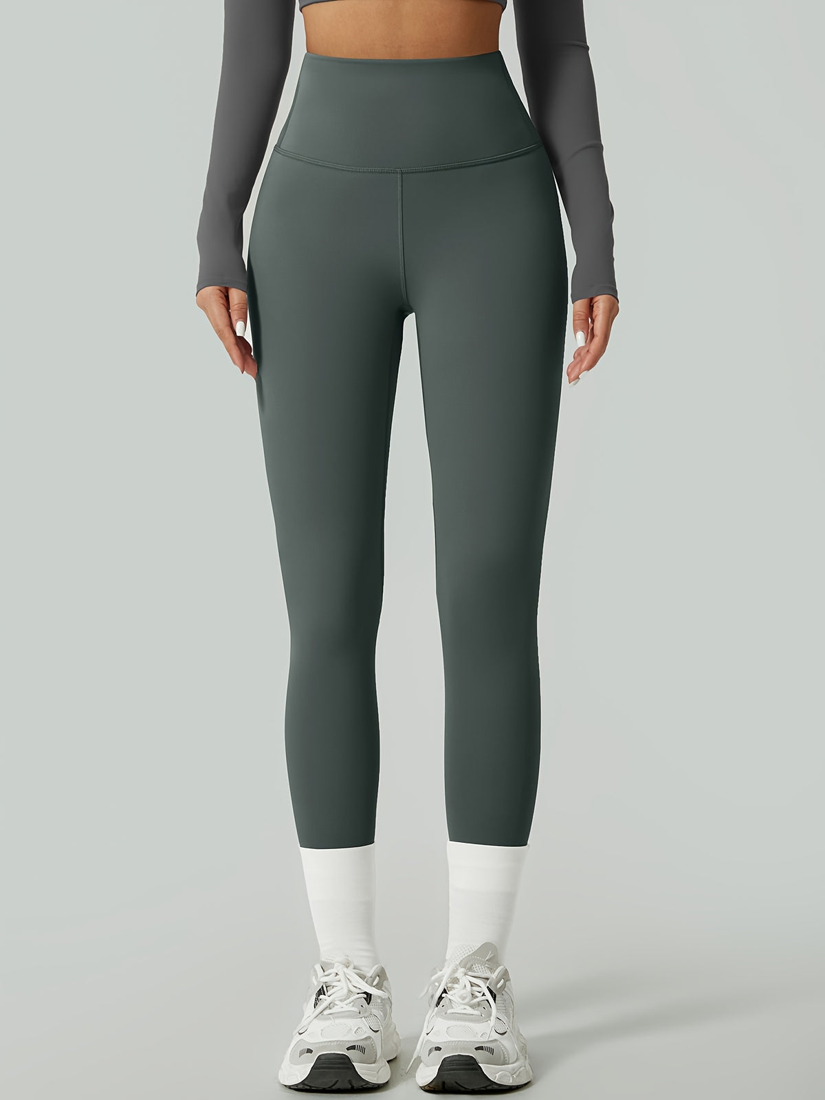 High Waist Sculpt Yoga Pants - Olive Green
