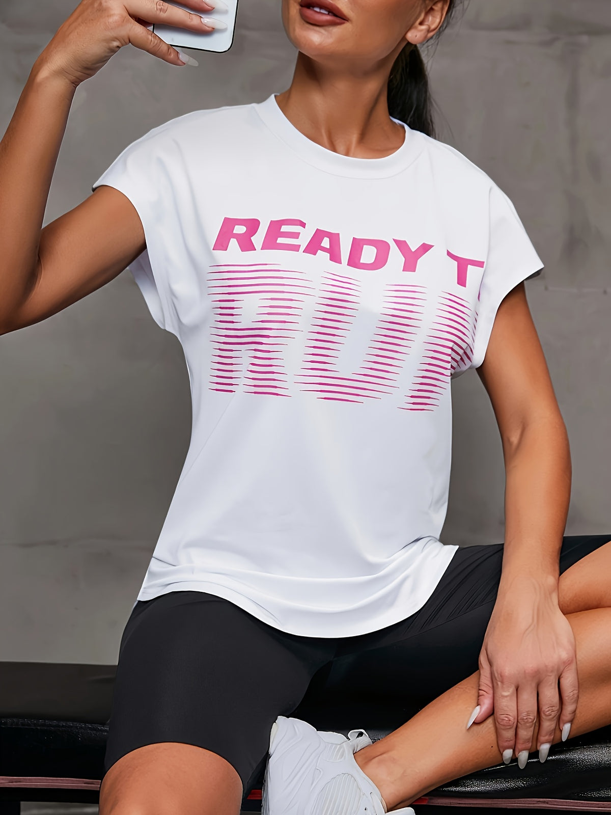Quick Dry Round Neck Athletic Tee - White