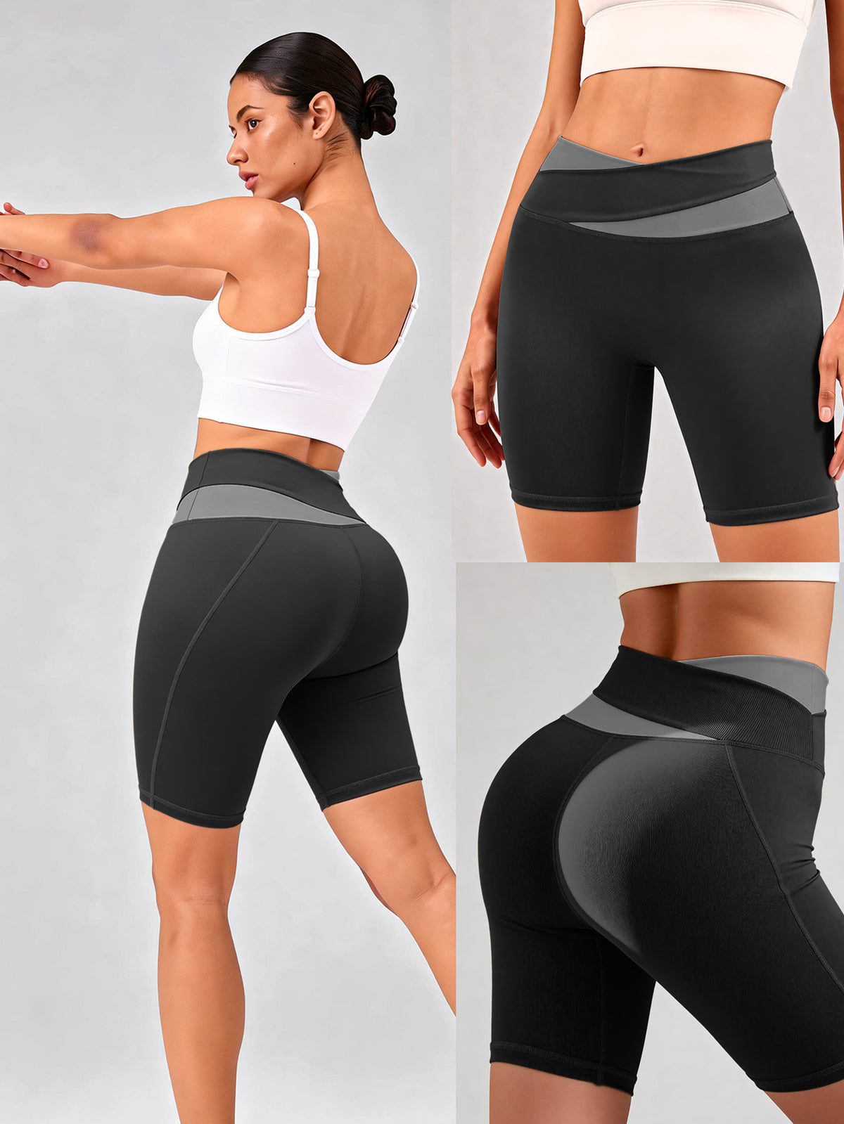 Tummy Control Lifting Gym Shorts - Black