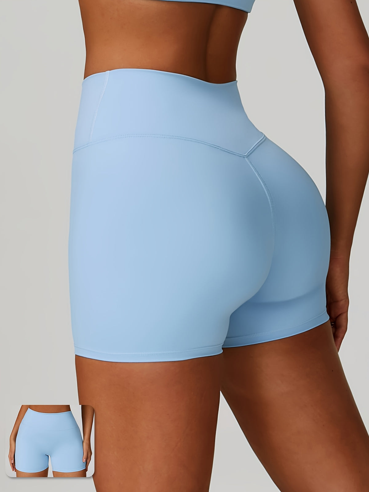 Compression Workout Shorts - Light Blue
