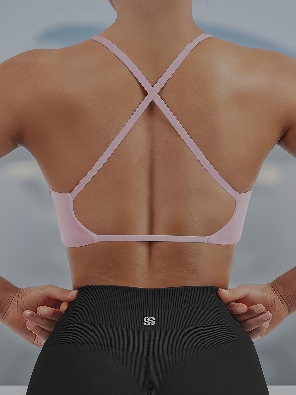 2 Pack V-Neck Shockproof Sports Bras - White