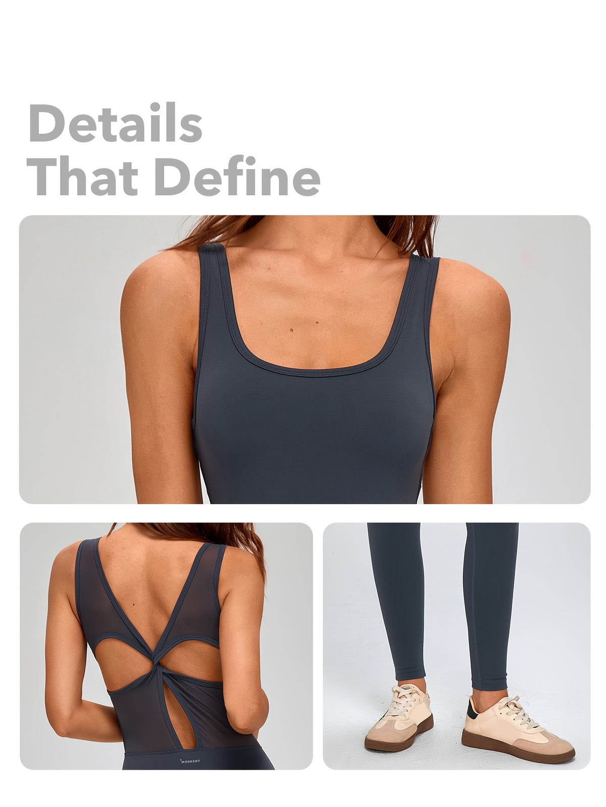 Square Neck Open Back Jumpsuit - Sea Blue