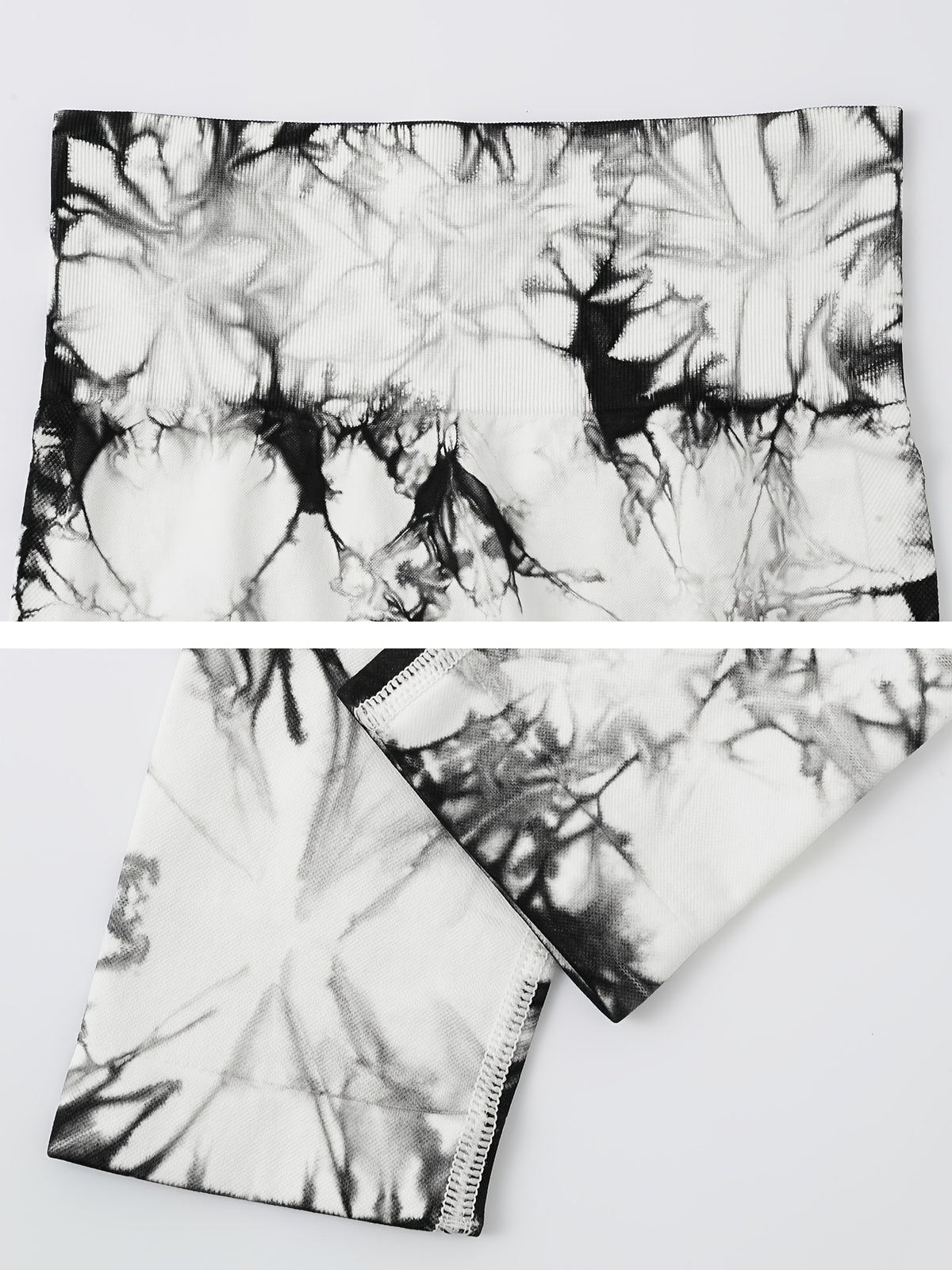 Tie Dye Seamless Leggings - Black & White Tie Dye