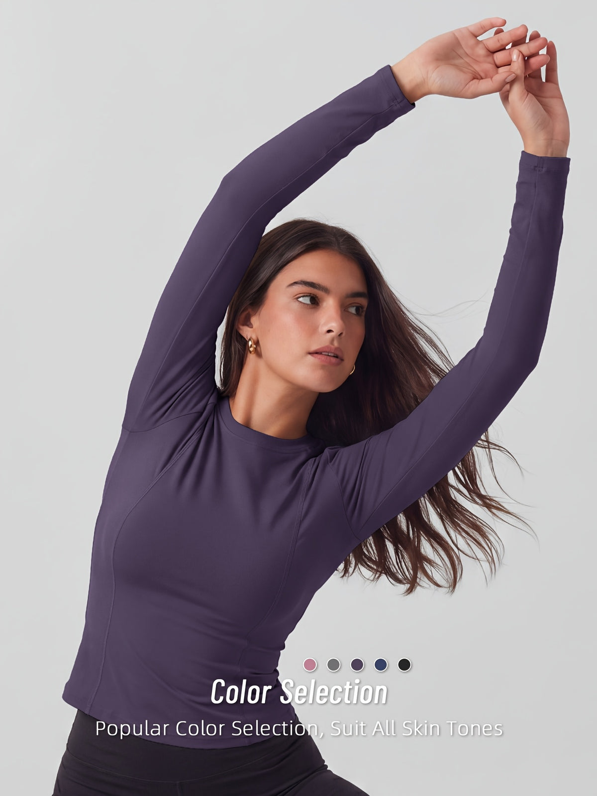 Full Length Compression Long Sleeve Top - Deep Purple