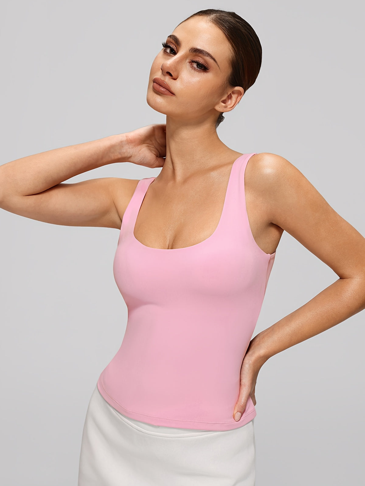 Crisscross Back Cropped Tank - Pink Red