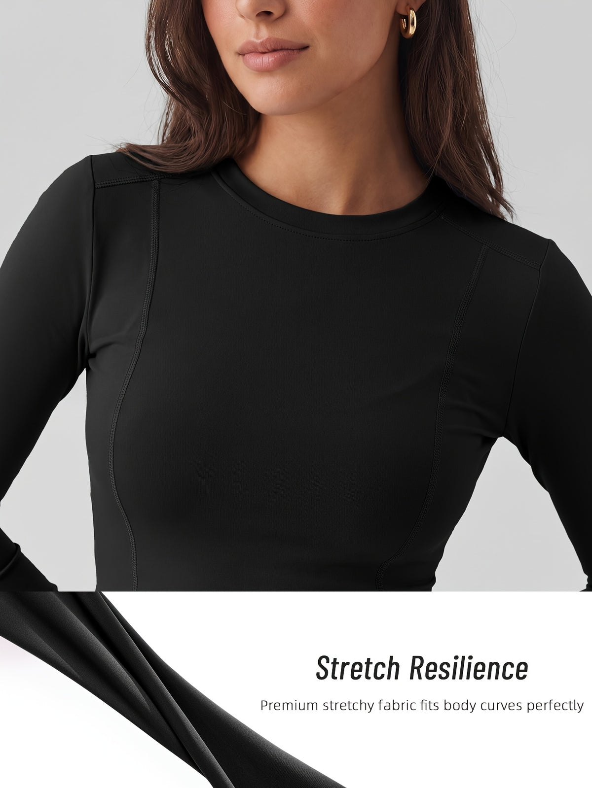 Full Length Compression Long Sleeve Top - Black
