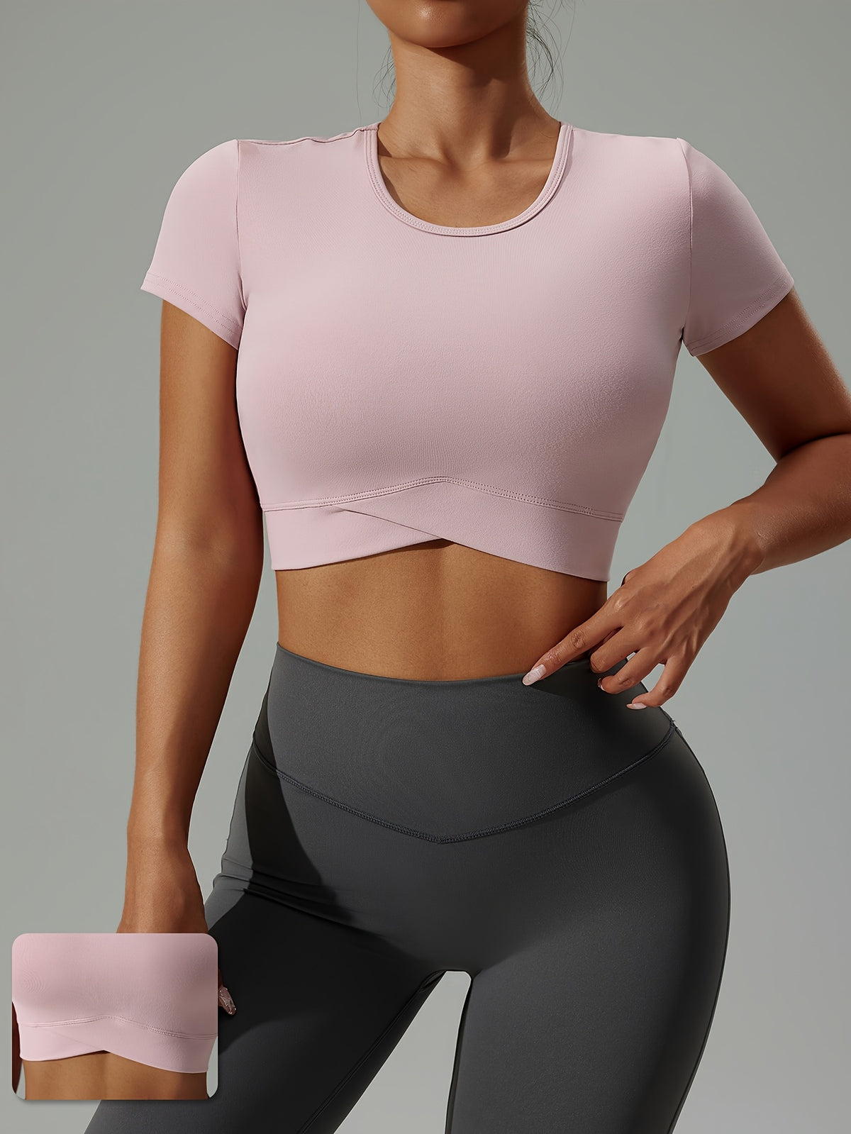 Crossover Hem Cropped Tee