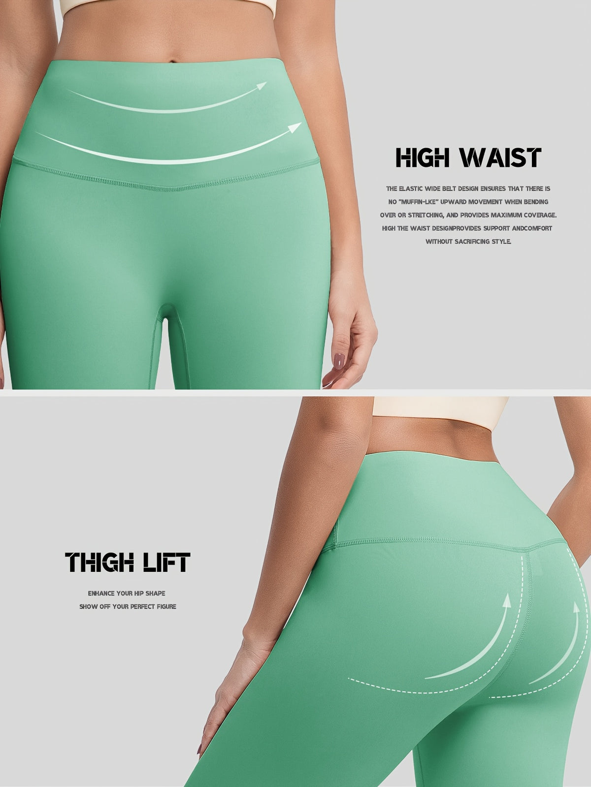 Crew Neck Tee & Leggings Set - Mint Green