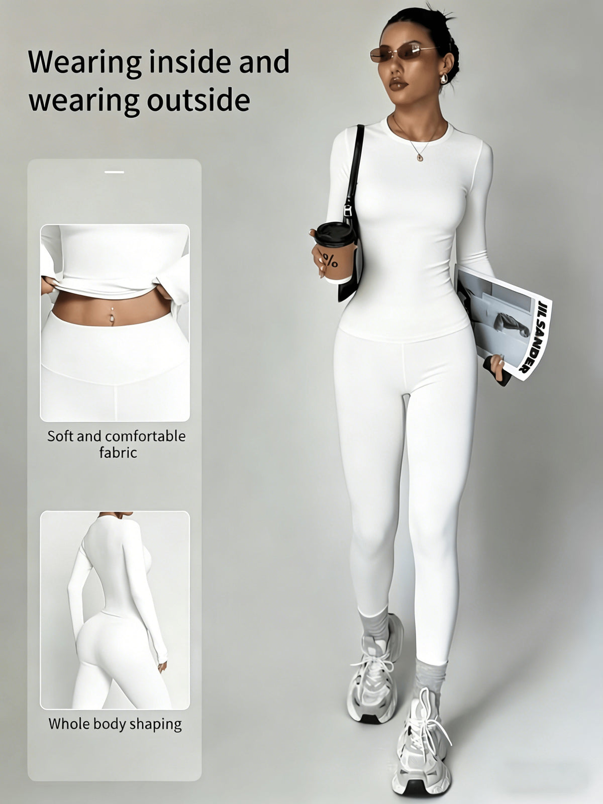 Basic Sports Top & Pants Set - White