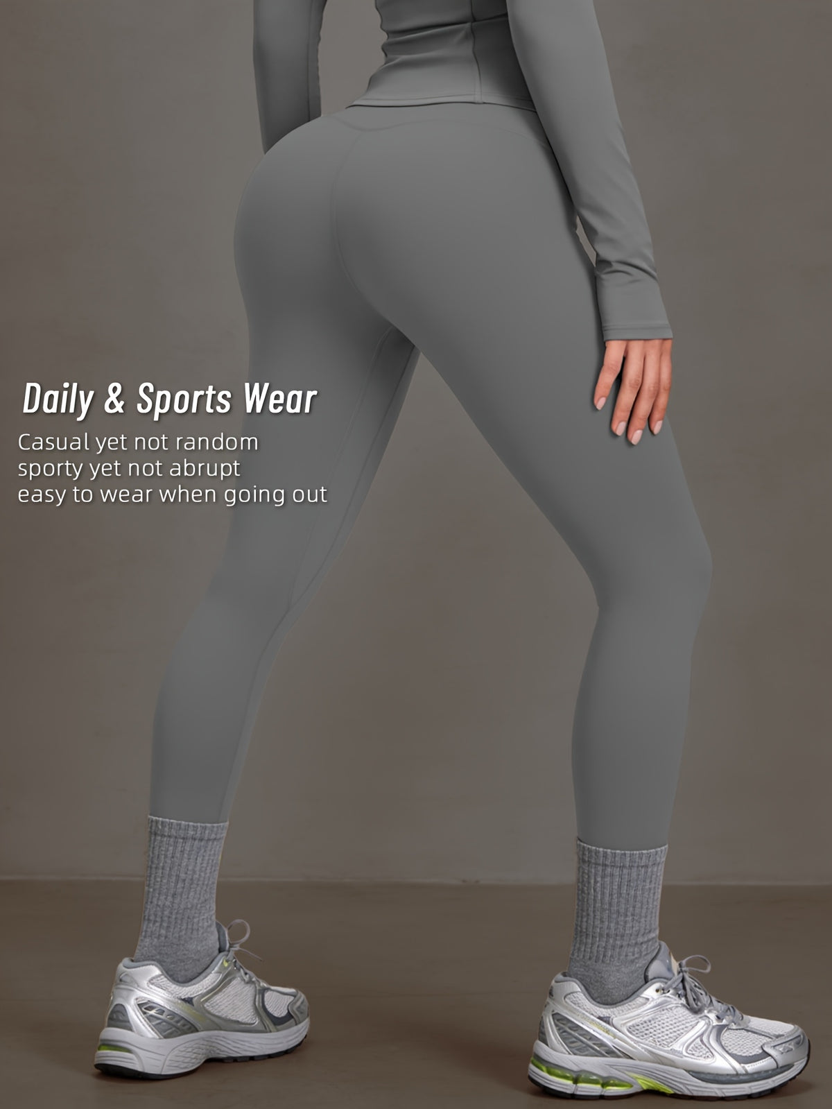 Zip Up Jacket & Slim Yoga Pants Set - Gray