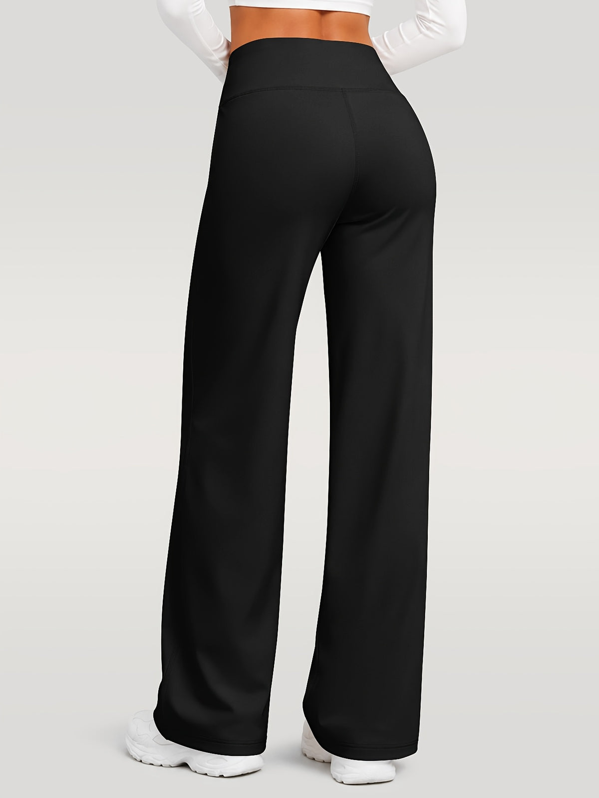 Draped Wide Leg Pocket Pants - Black