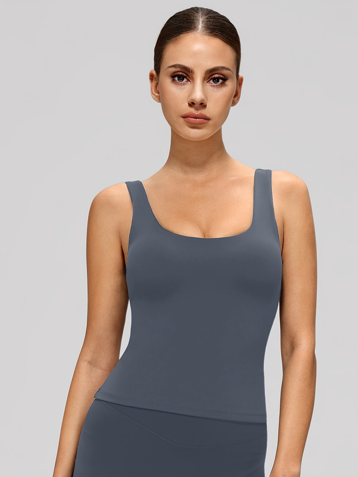 Crisscross Back Cropped Tank - Navy