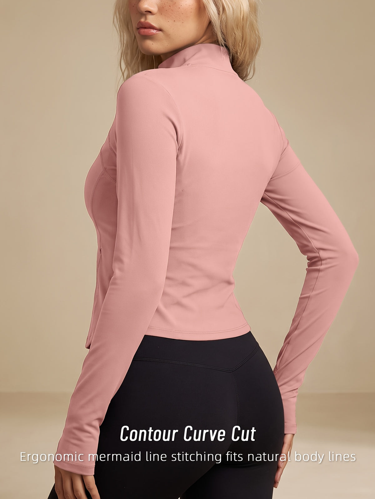 Slim Thumbhole Athletic Jacket - Hot Pink
