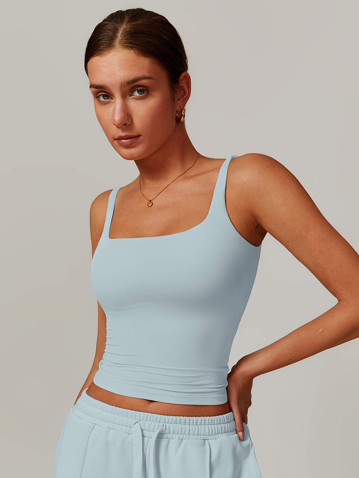Padded Sports Cami - Light Blue